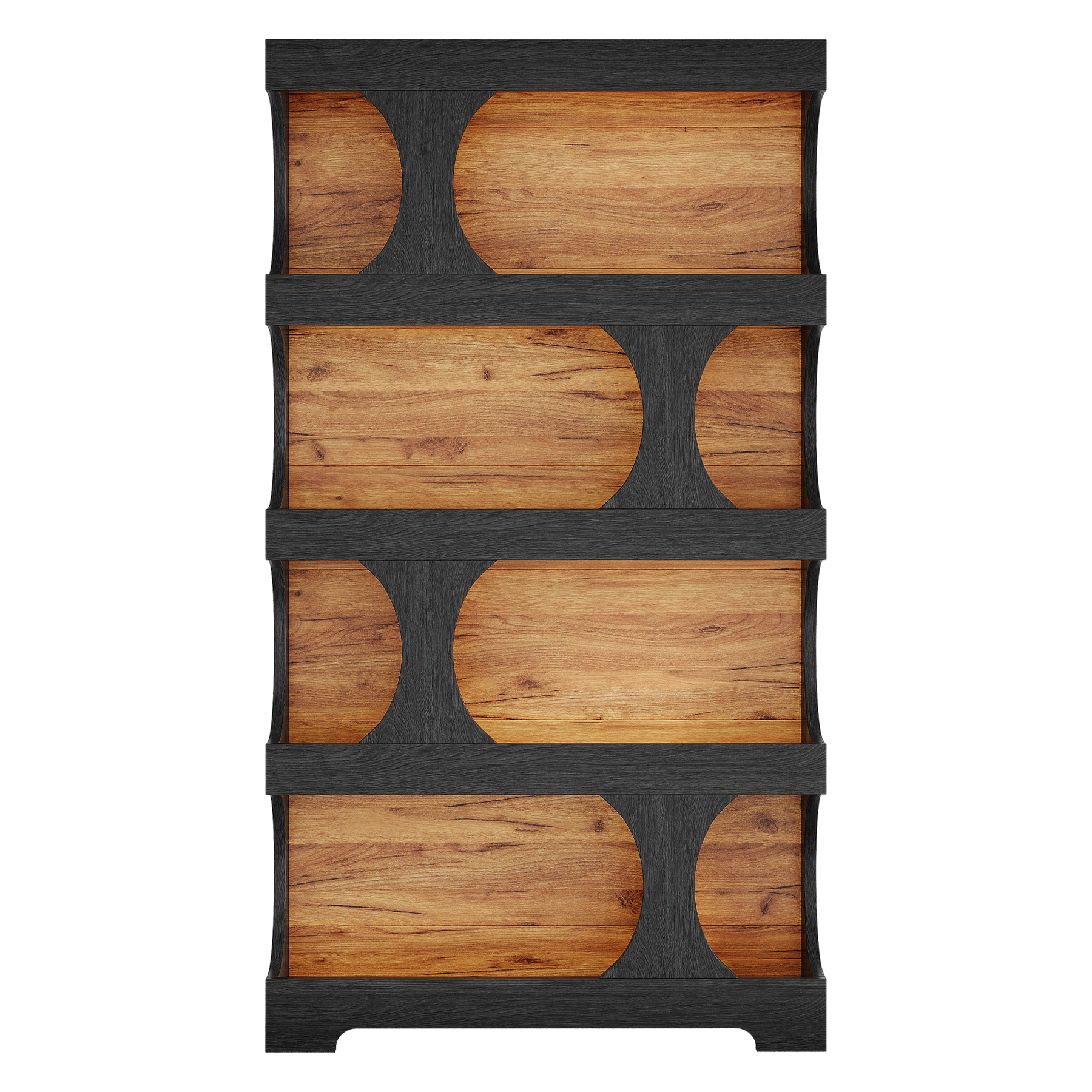 71.26" Tall 4-Tier S-Shaped Bookcase