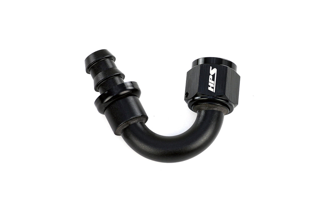HPS Performance Products Push-on Hose End to AN Female, Aluminum, Black