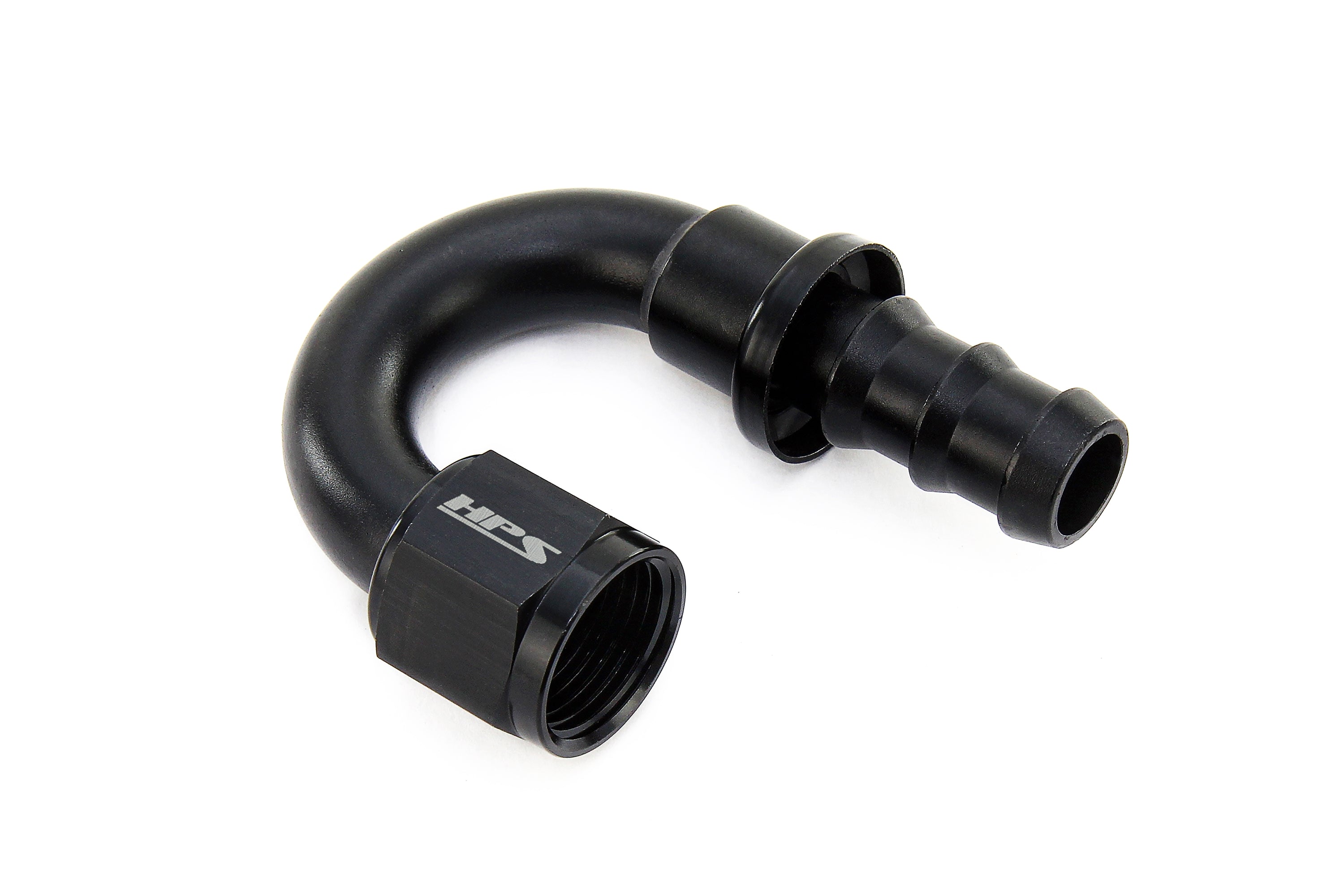 HPS Performance Products Push-on Hose End to AN Female, Aluminum, Black