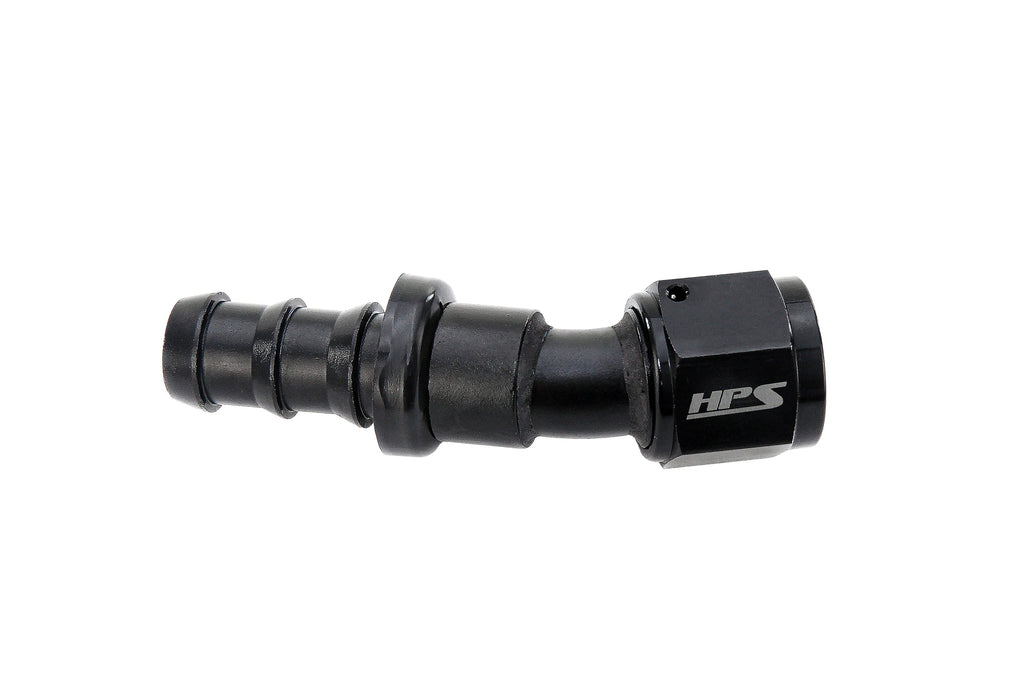 HPS Performance Products Push-on Hose End to AN Female, Aluminum, Black