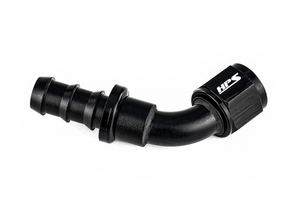 HPS Performance Products Push-on Hose End to AN Female, Aluminum, Black