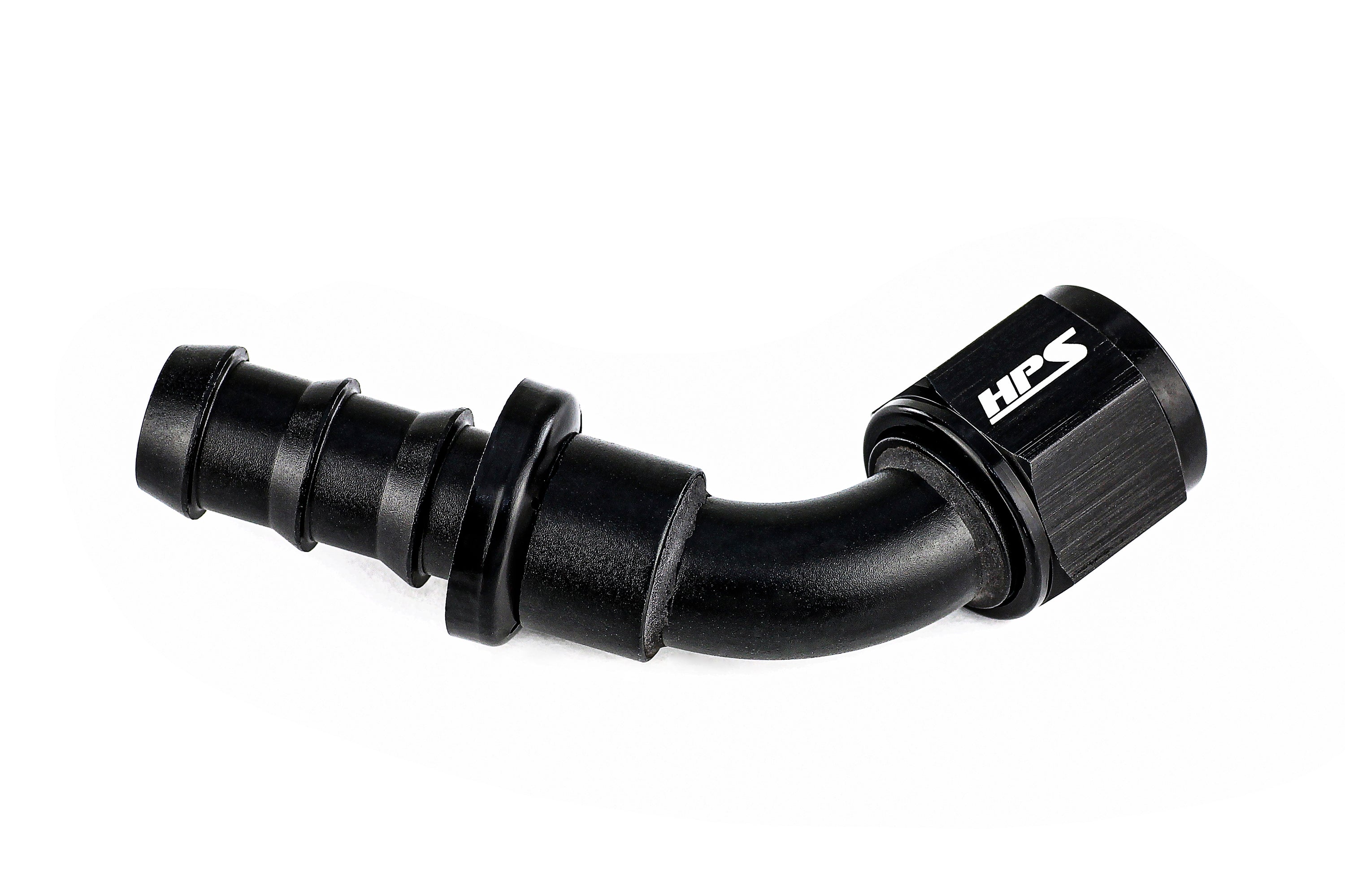 HPS Performance Products Push-on Hose End to AN Female, Aluminum, Black