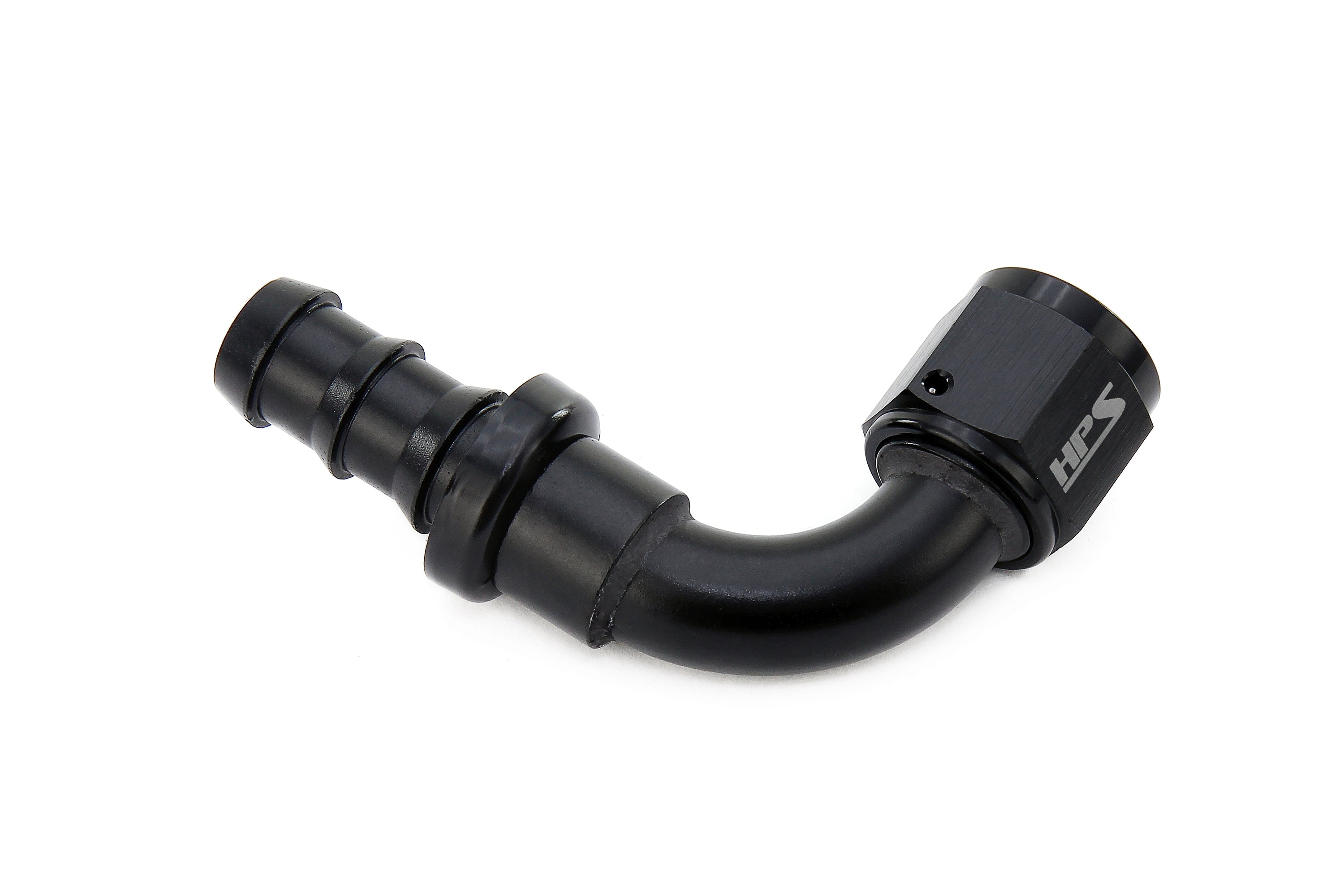 HPS Performance Products Push-on Hose End to AN Female, Aluminum, Black