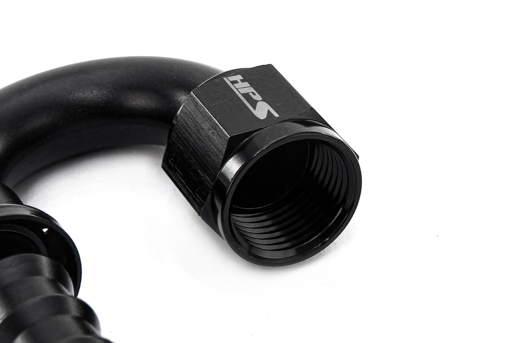 HPS Performance Products Push-on Hose End to AN Female, Aluminum, Black