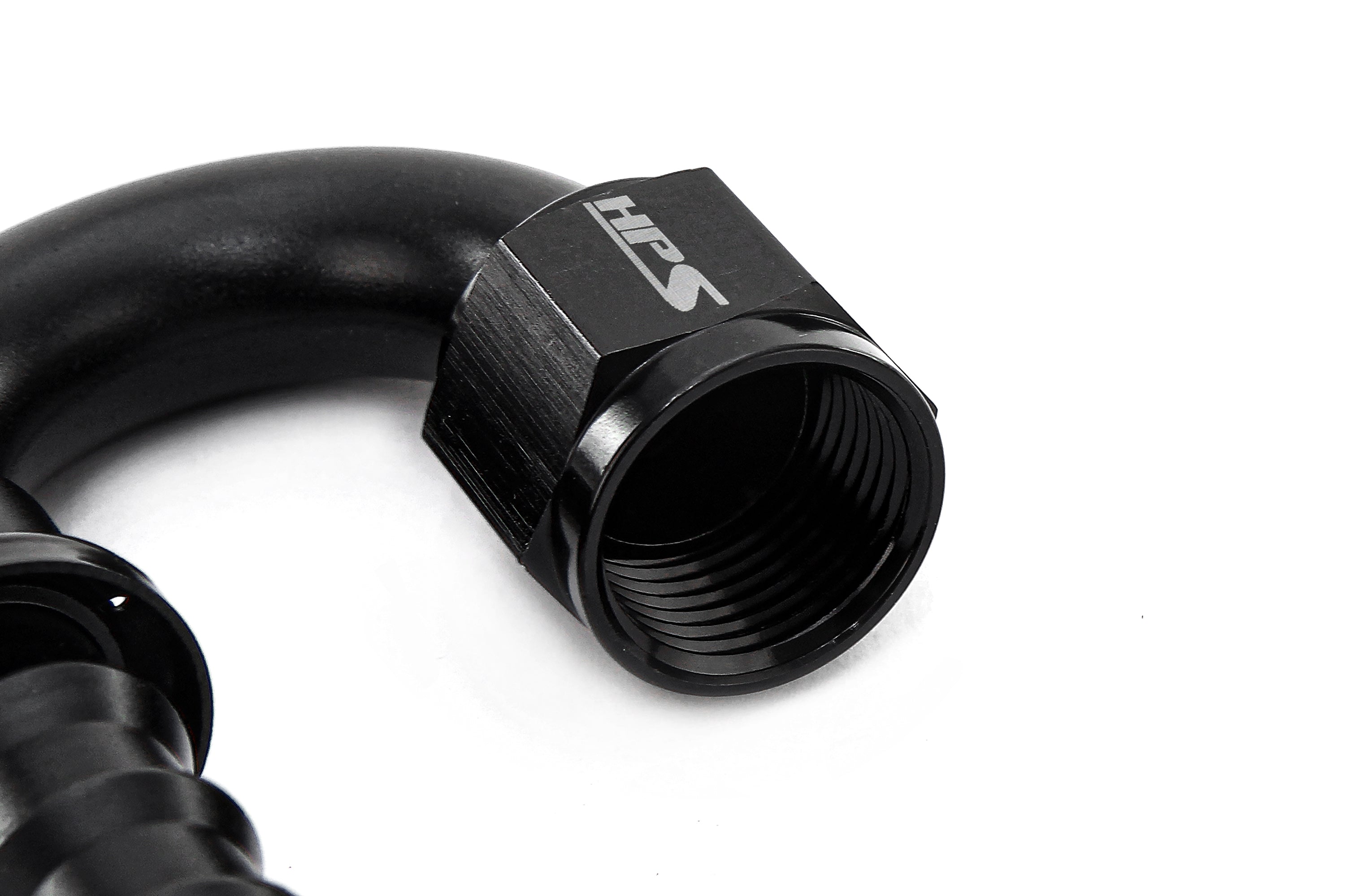 HPS Performance Products Push-on Hose End to AN Female, Aluminum, Black