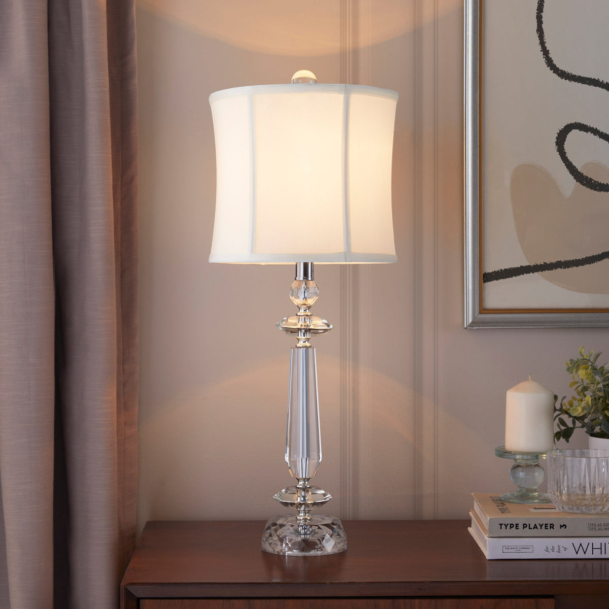 Karat 25.5" Contemporary Crystal Table Lamp