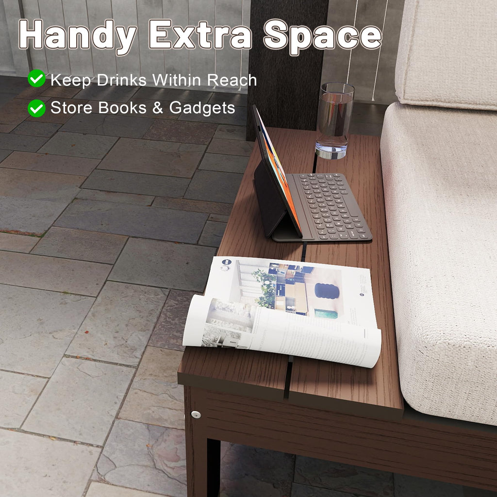 HDPE Outdoor Patio Sofa Set - 3-Piece Modern Conversation Set