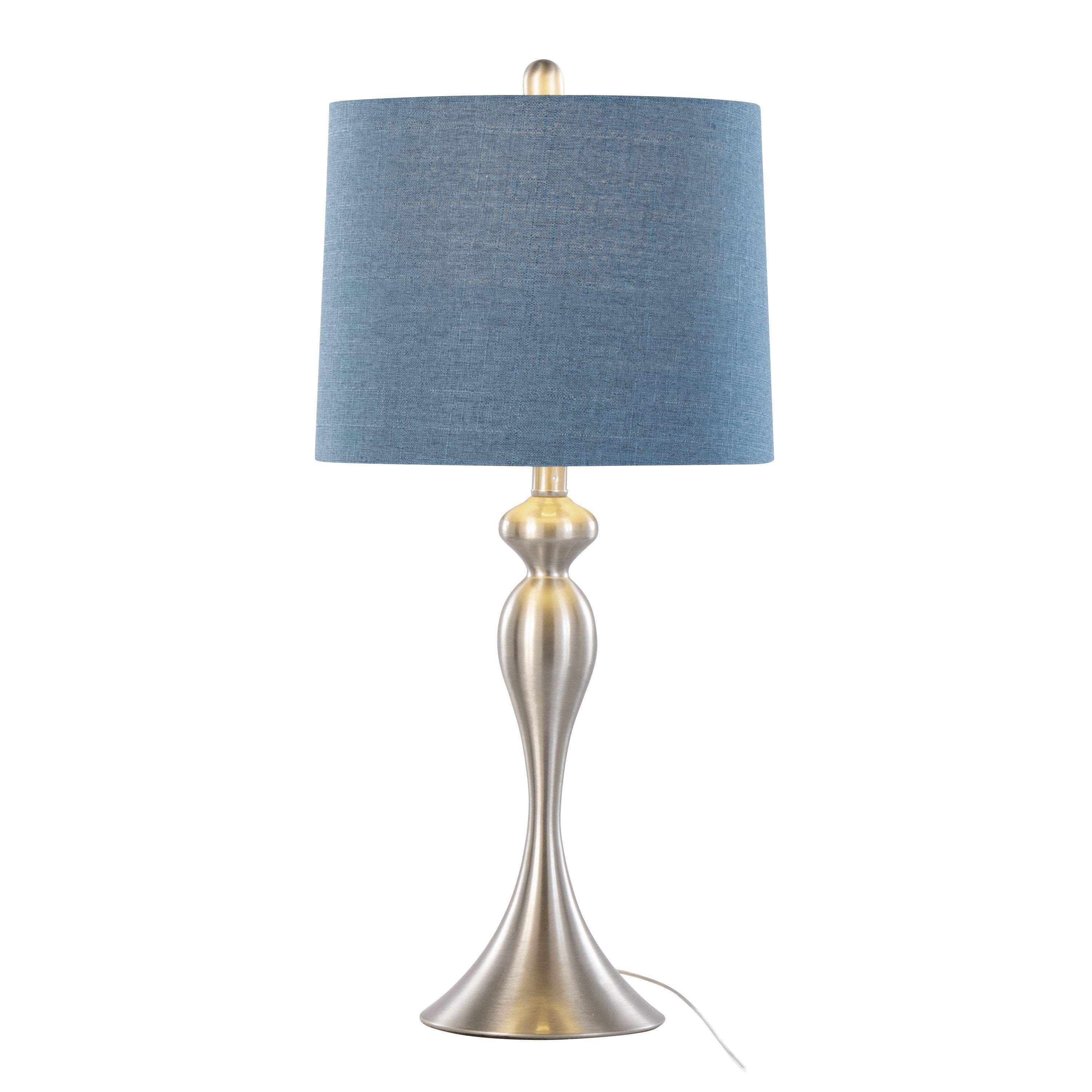 27" Contemporary Metal Table Lamp in Brushed Nickel