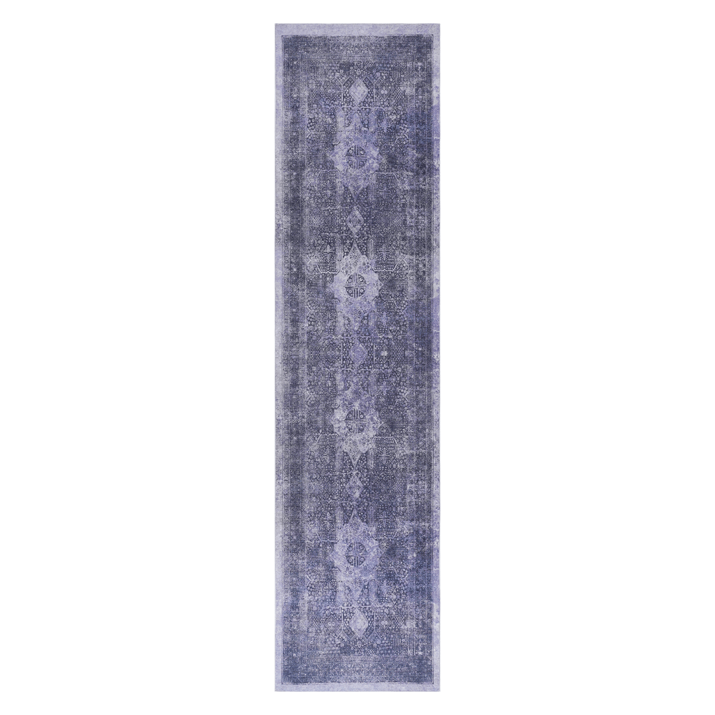Maval Anthracite Washable Rug 2'6" x 10" Runner Rug
