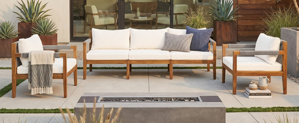 3 Pieces Outdoor Sectional Sofa Set