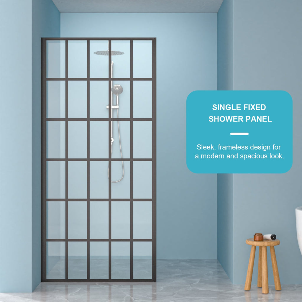 Frameless Fixed Shower Door 34" W x 72" H