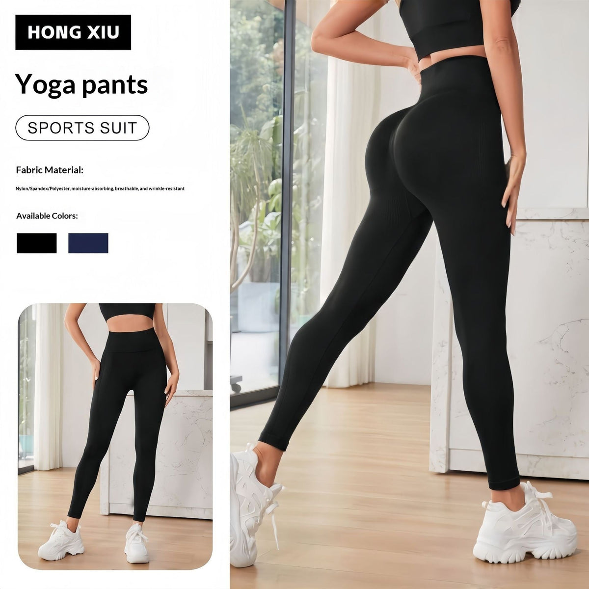 Womens High-Waisted Butt-Lifting Sports Pants