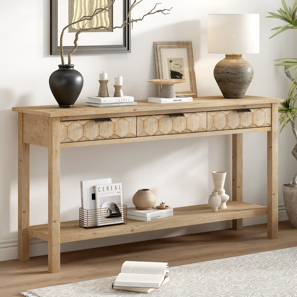 U_Style 58.3'' Fir Veneer Entryway Table