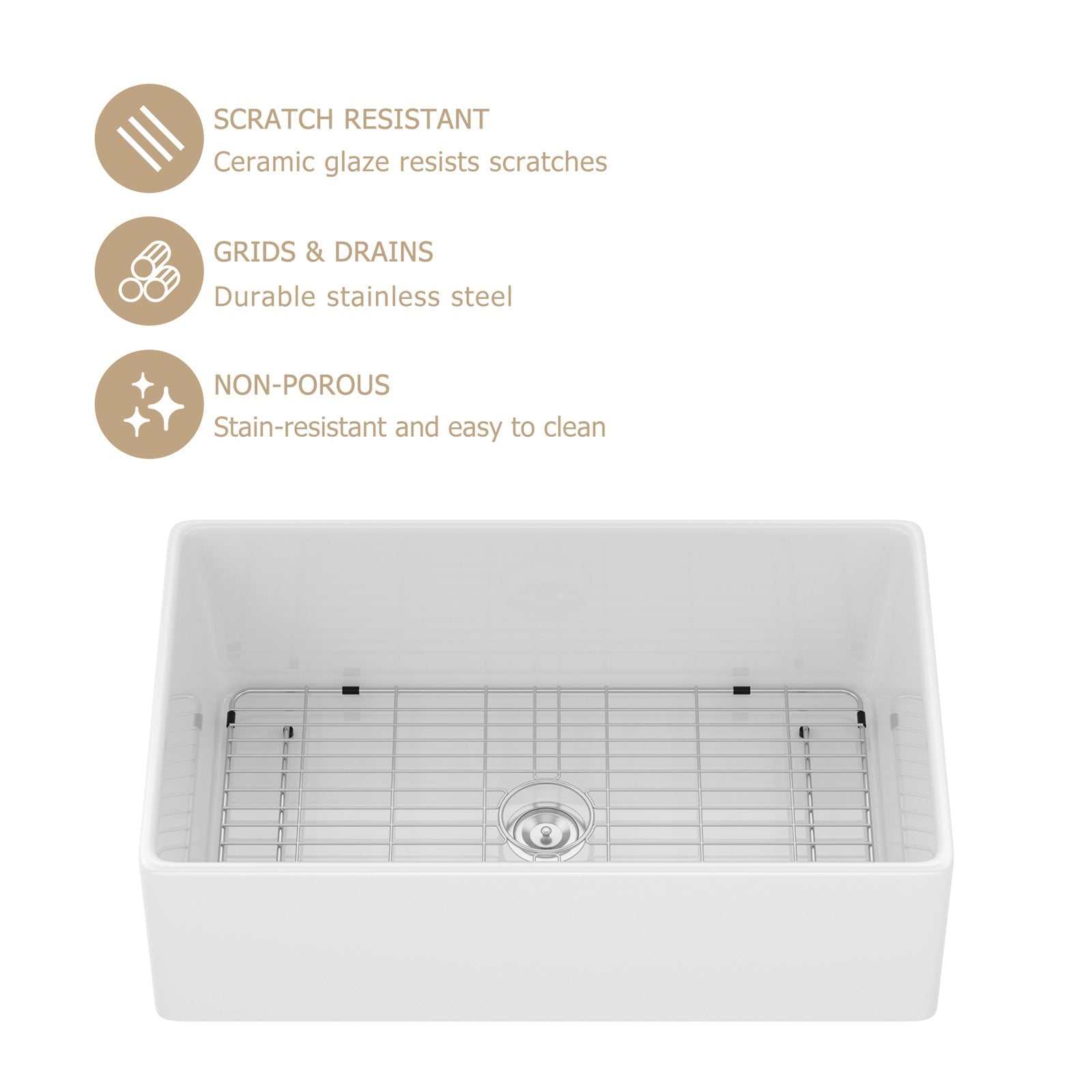 Farmhouse Ceramic Kitchen Sink