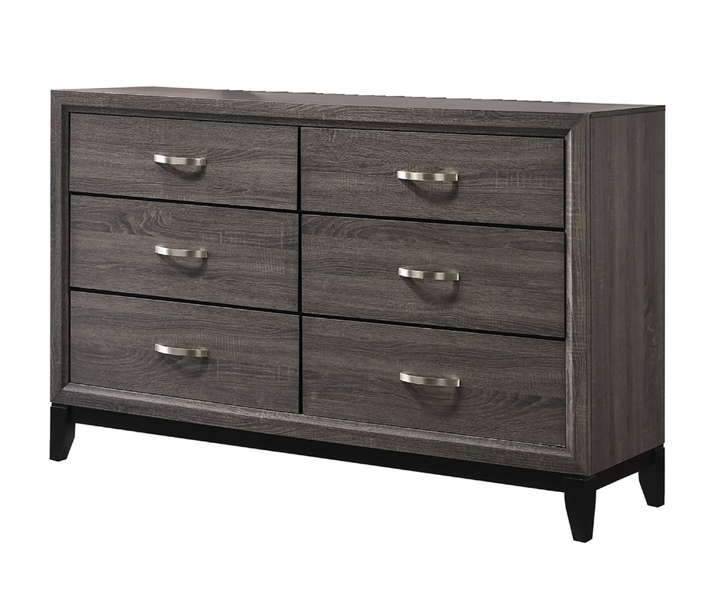1pc Contemporary 6-Drawer Dresser