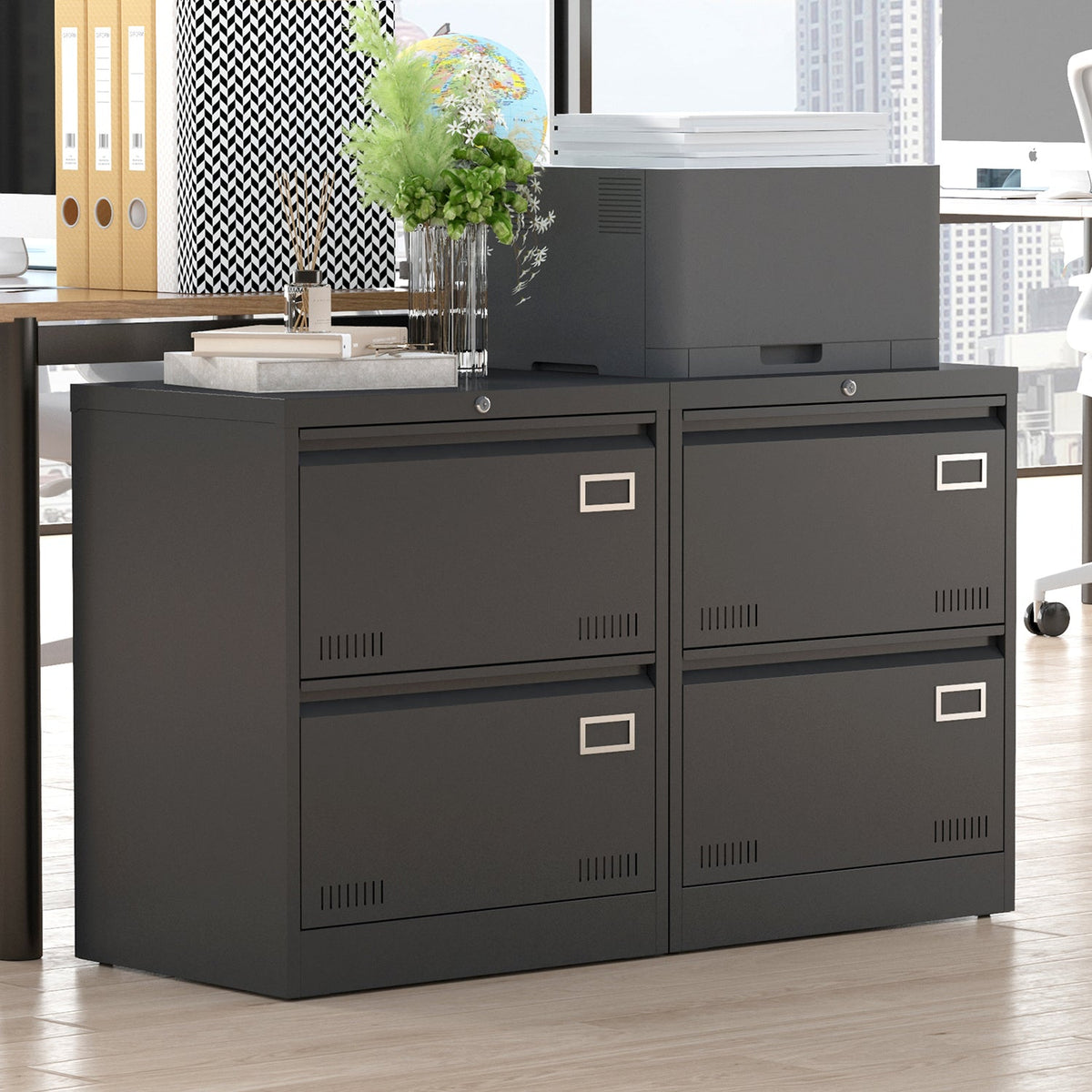 2 Drawer Lateral File Cabinet with Lock