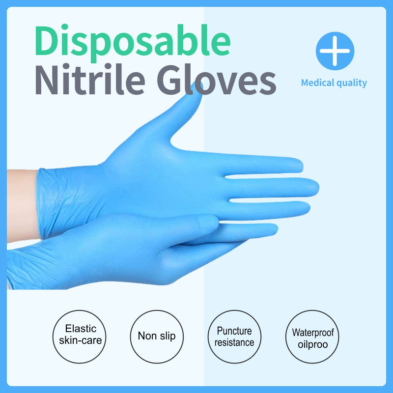 Nitrile Disposable Gloves – Blue | Powder-Free Medical Grade 200 Pcs