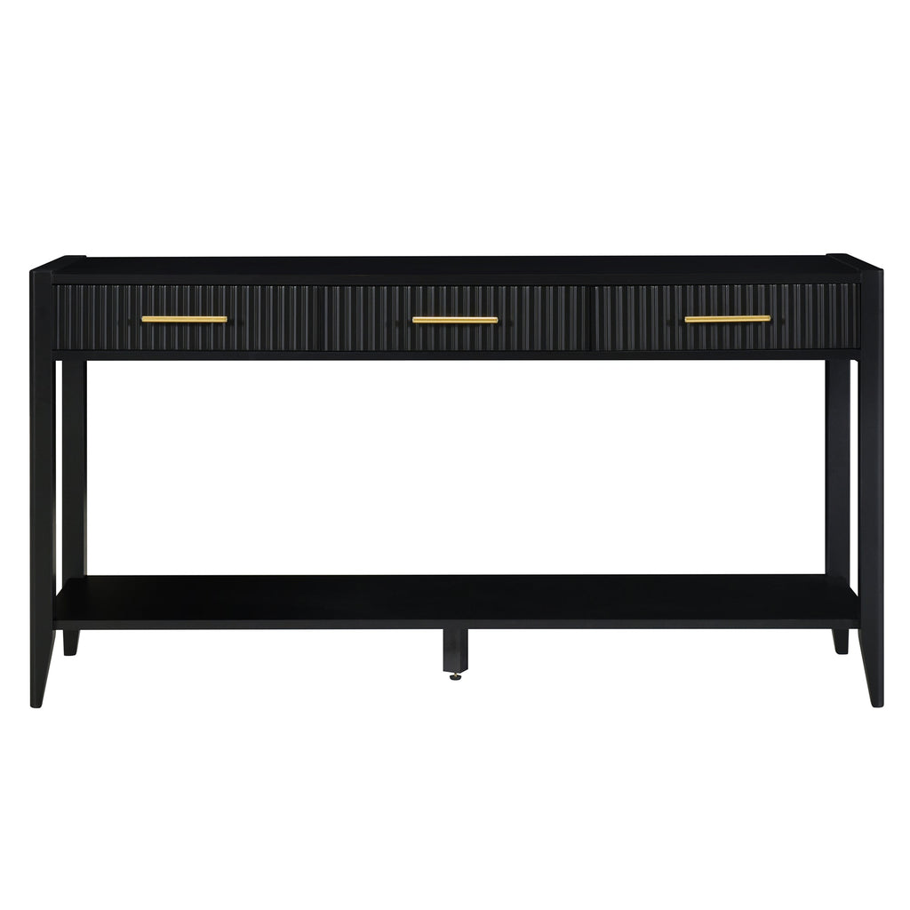 U_STYLE 60" Painted Console Table with 3 Drawers
