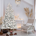 7.5FT Flocked Christmas Tree with 550 UL Lights and Pine Cones