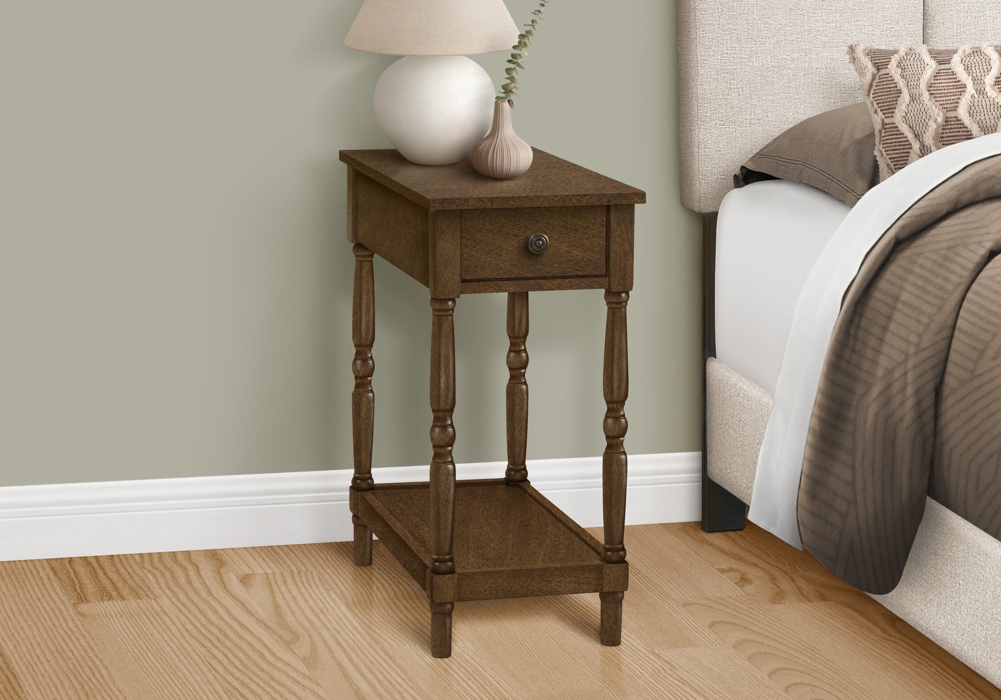 2 Tier Accent Table with Storage Drawer