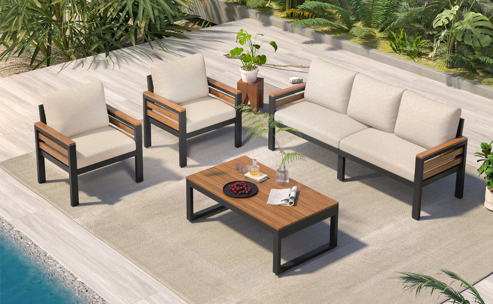 GO 4-Piece Outdoor Furniture Sofa Set for 5 People