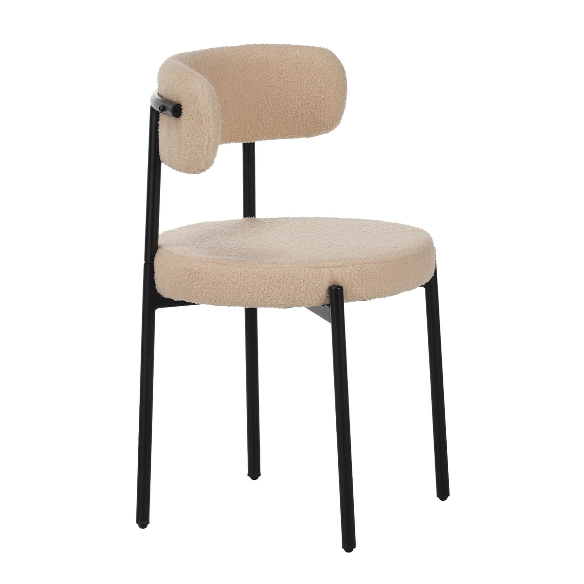 Medieval Modern Dining Chair Set, 4 Pieces, Round Seat Cushions