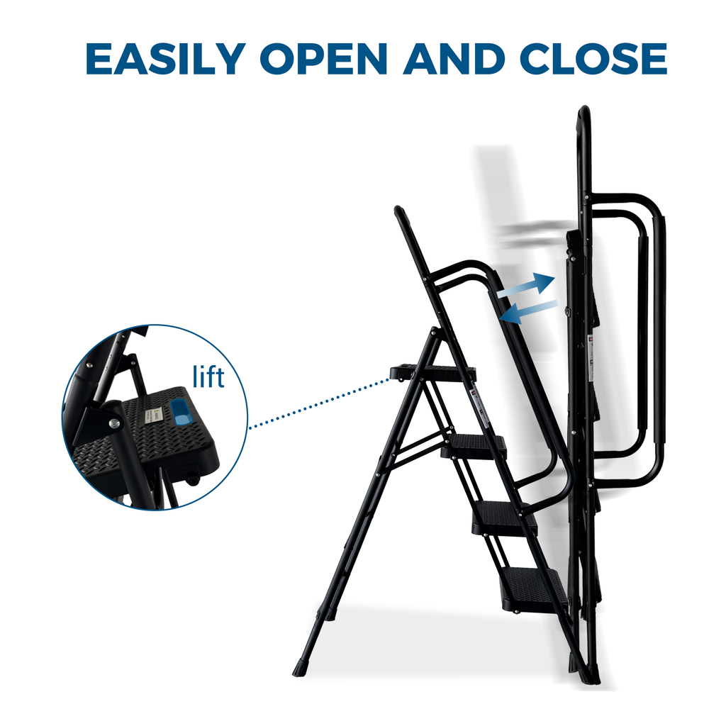 4 Step Ladder with Wide Anti-Slip Pedal