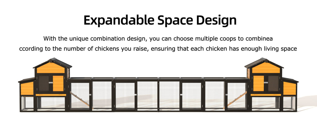 119.5” Outdoor Wooden Chicken Coop with Run