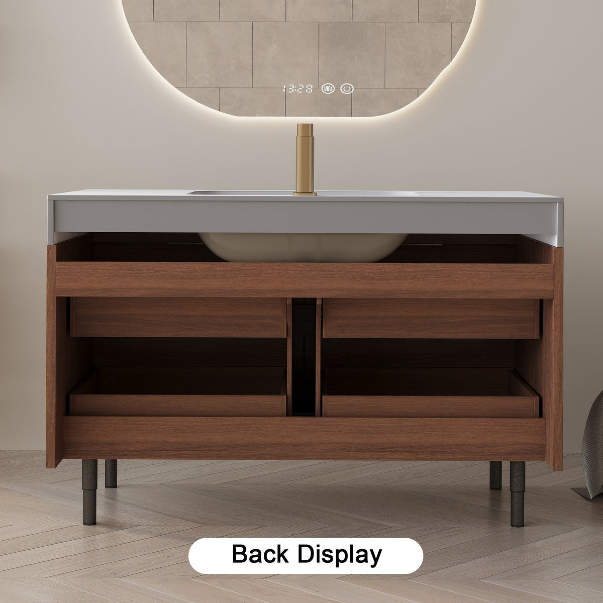 35.4" Farmhouse Free-standing Sintered Stone Bathroom Vanity