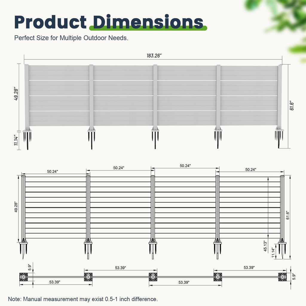 50" W x 49" H Outdoor Privacy Screen