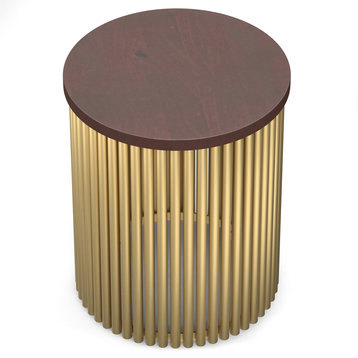 Demy Accent Table in Cognac/Gold