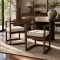 2 Pack Rubberwood Dining Arm Chairs