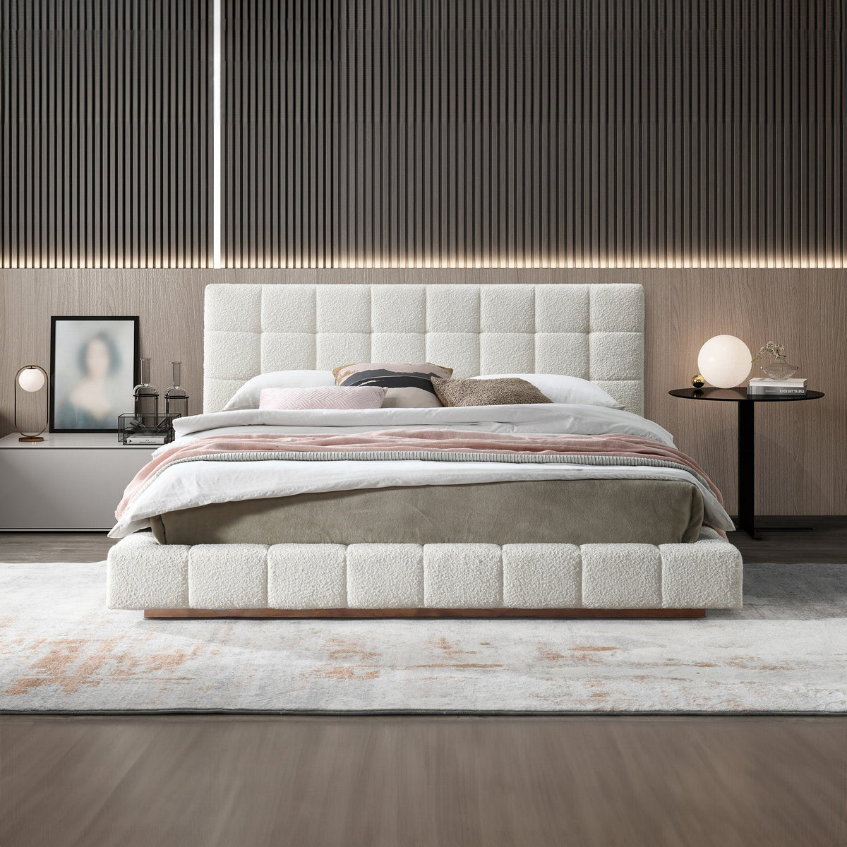 Hudson Upholstered Platform Bed Frame