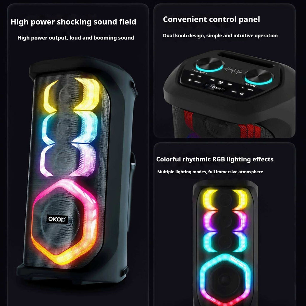 KP-8014 Hot-selling 80W High-power Outdoor Bluetooth Speaker With Dual Microphones Featuring Heavy Bass And Long Battery Life In Stock