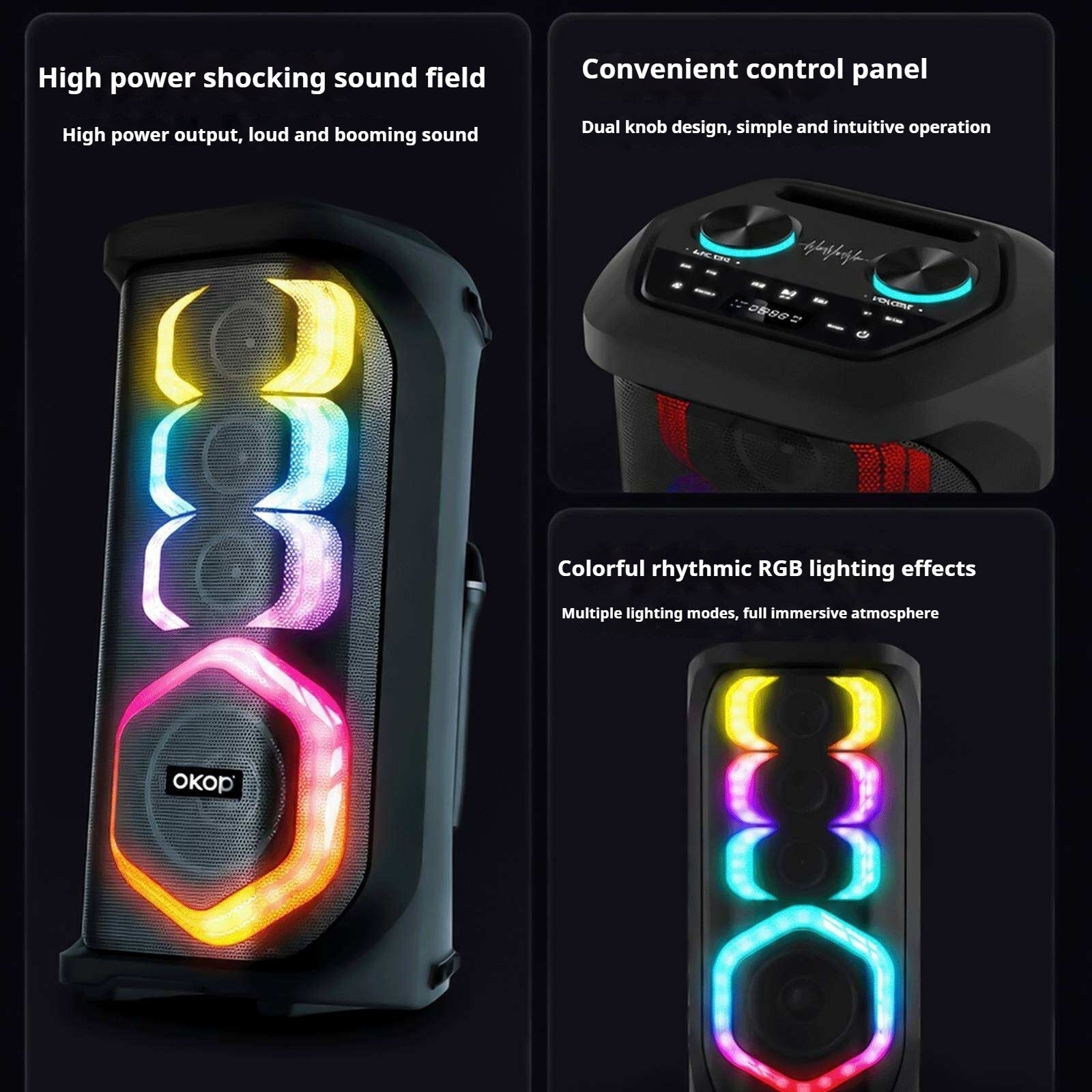 KP-8014 Hot-selling 80W High-power Outdoor Bluetooth Speaker With Dual Microphones Featuring Heavy Bass And Long Battery Life In Stock