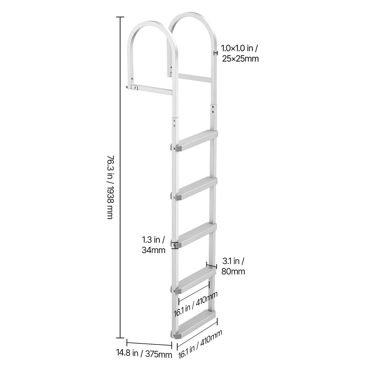 Removable Dock Ladder with 5 Steps