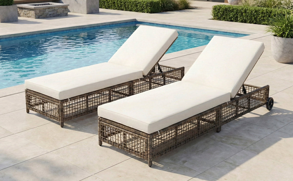 TREXM Outdoor Lounge Chair, Patio Chaise Lounge
