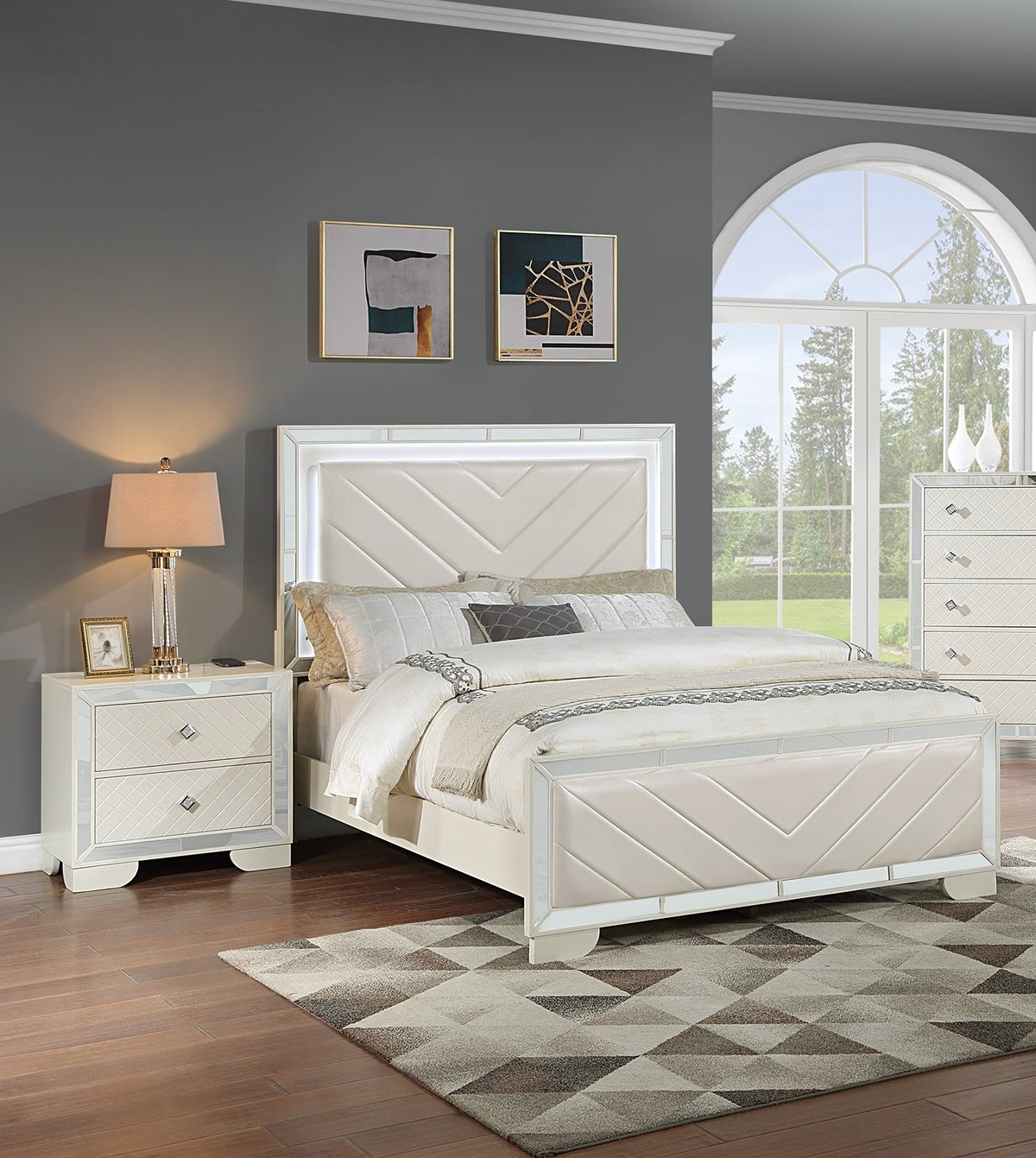 Majestic King Size Bed with Nightstands - 3pc Set