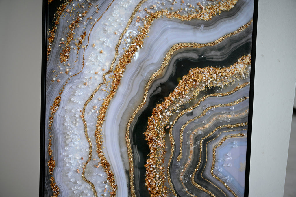 Black And Abstract Textured Canvas Art