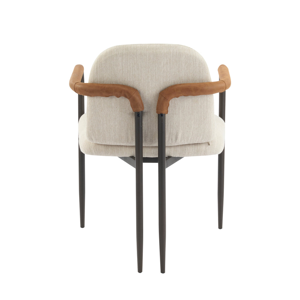 Dining Chair Set of 2 - Espresso and Beige