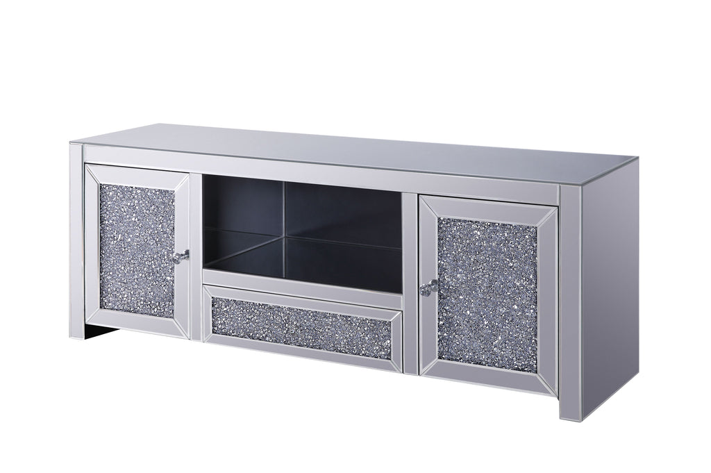 Noralie Mirrored & Faux Diamonds TV Stand