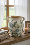 Floral Twin-Handle Vase
