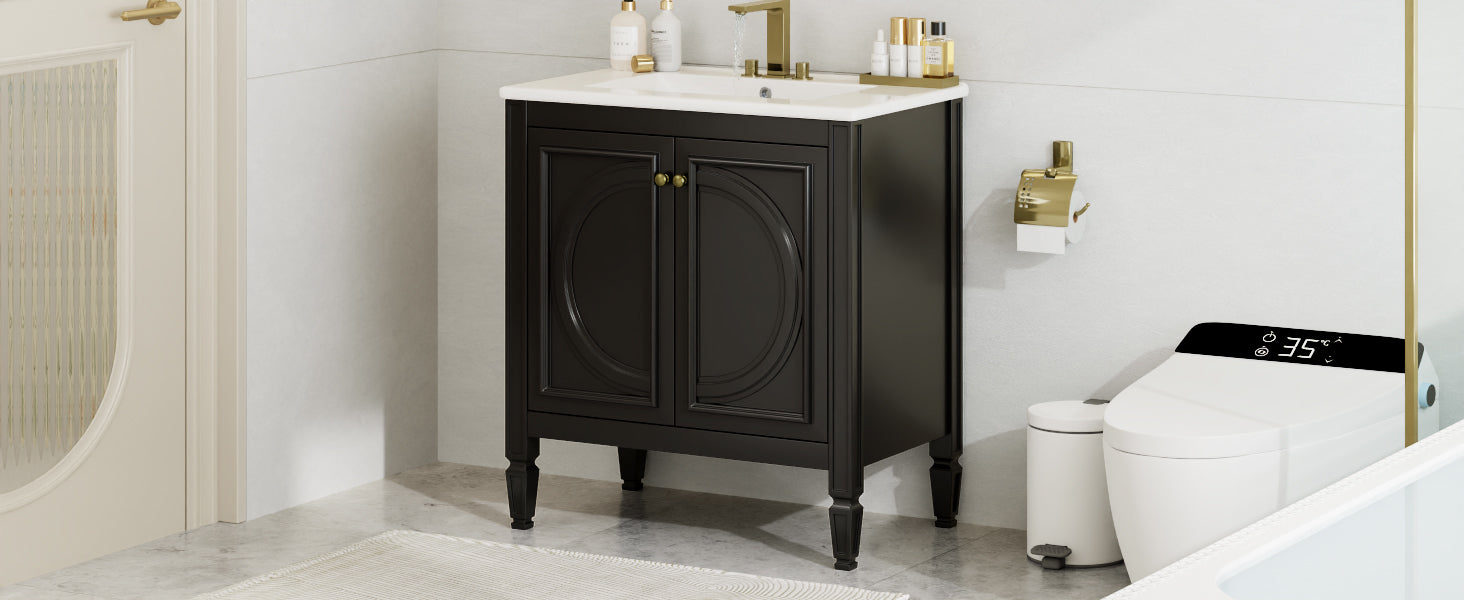 30" Bathroom Vanity with Sink and Two Doors