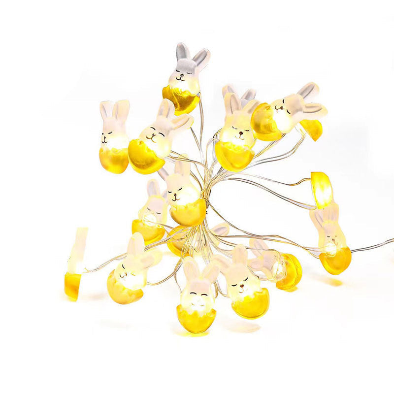 Rabbit Carrot Chick And Easter Egg Battery-Powered Copper Wire Lights For Easter Decorations