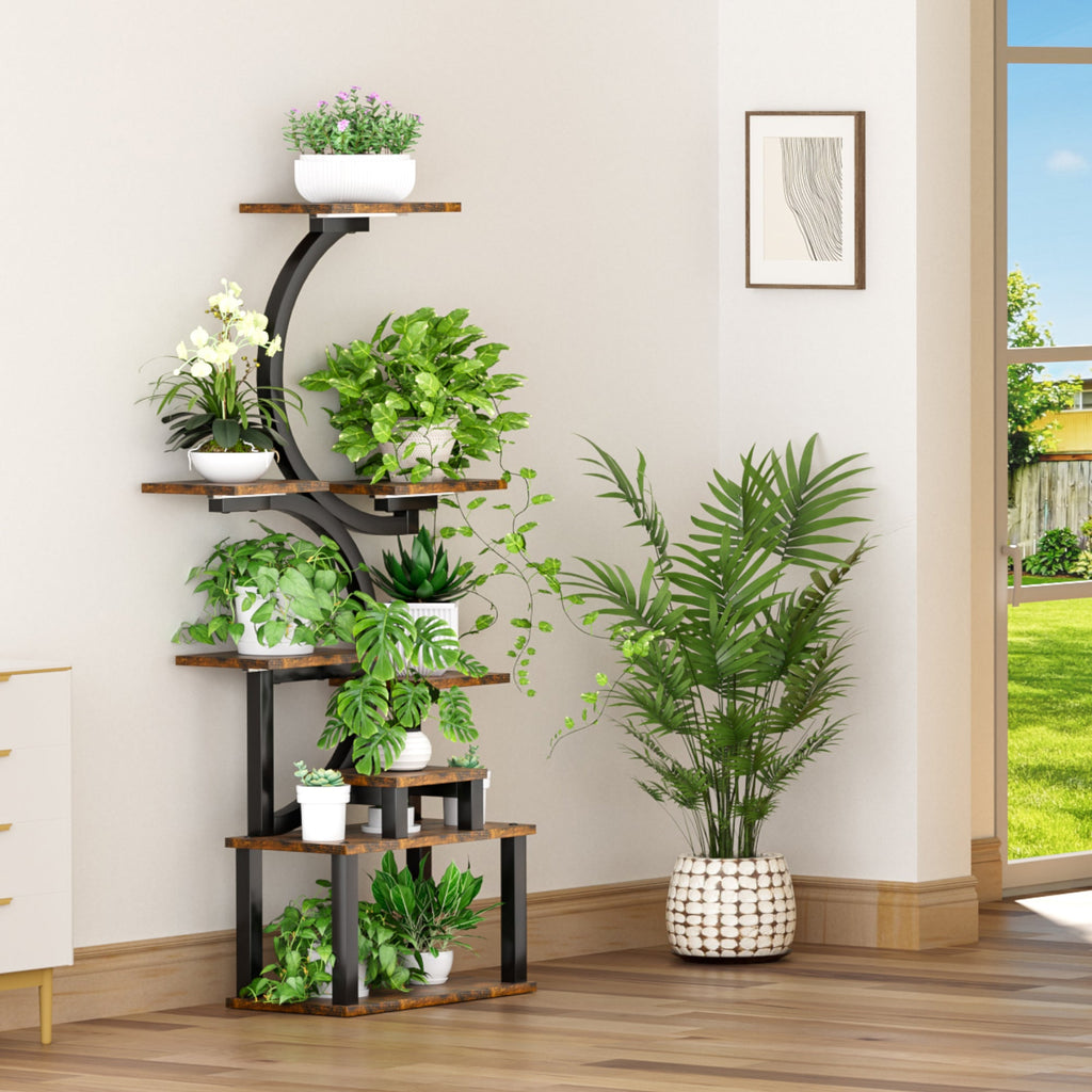 8-Tiered Indoor Plant Stand with Grow Lights