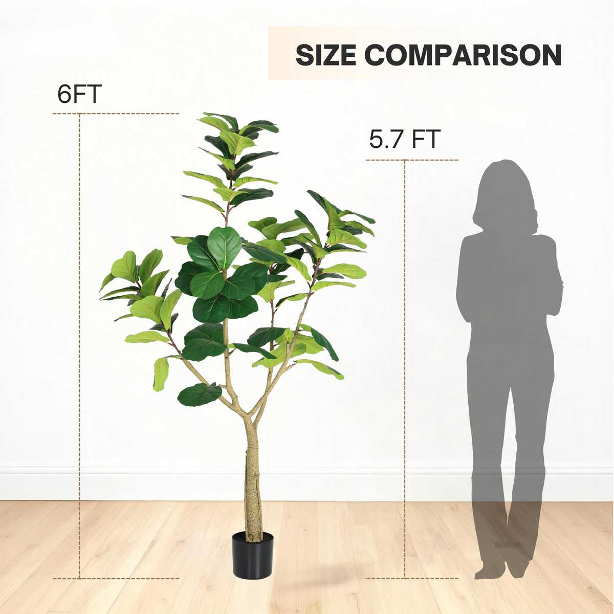 6FT Artificial Fiddle Leaf Fig Tree