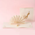 3D Laser Cut Handmade Sakura Kissing Lover Paper Invitation Greeting Card