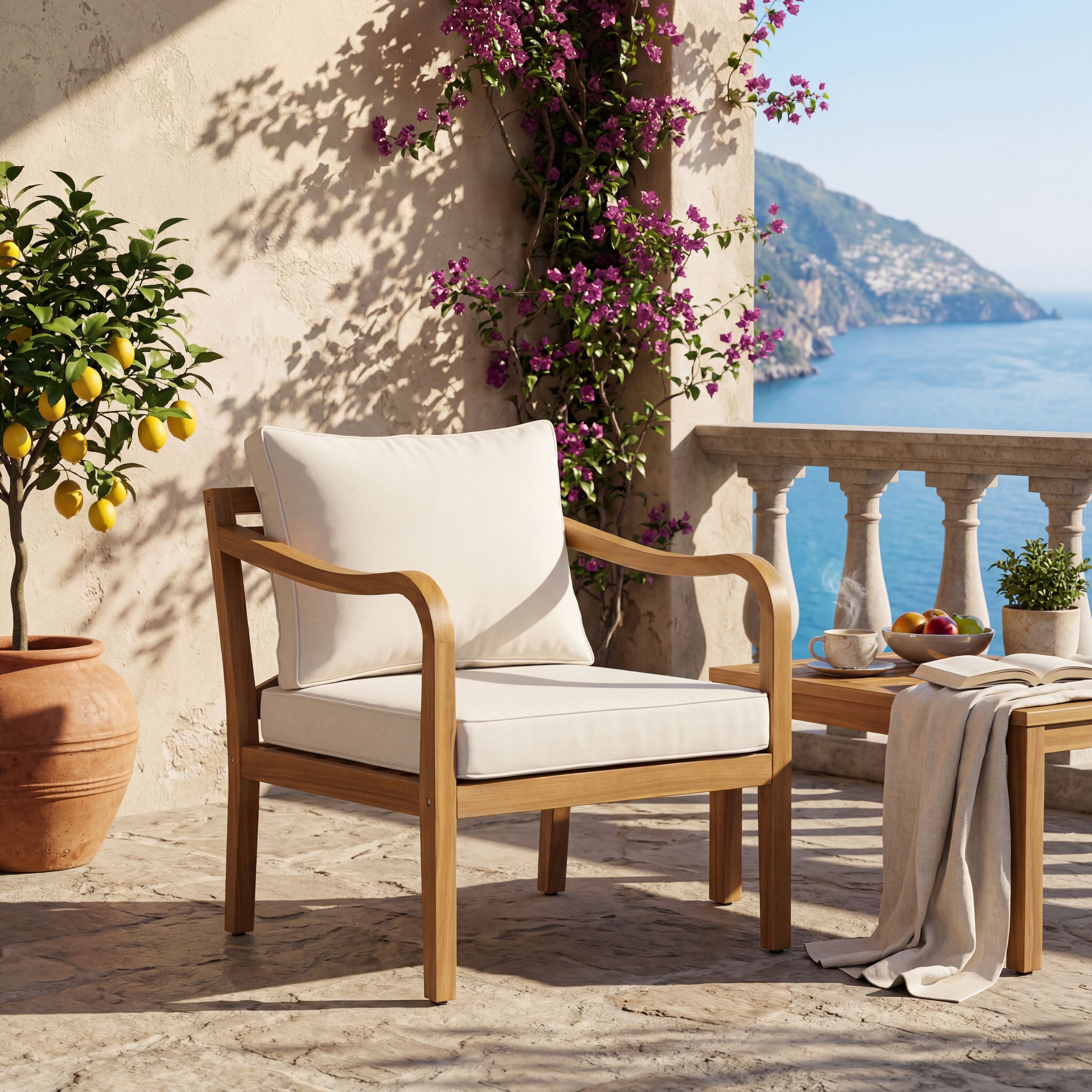 Acacia Wood Patio Club Chair