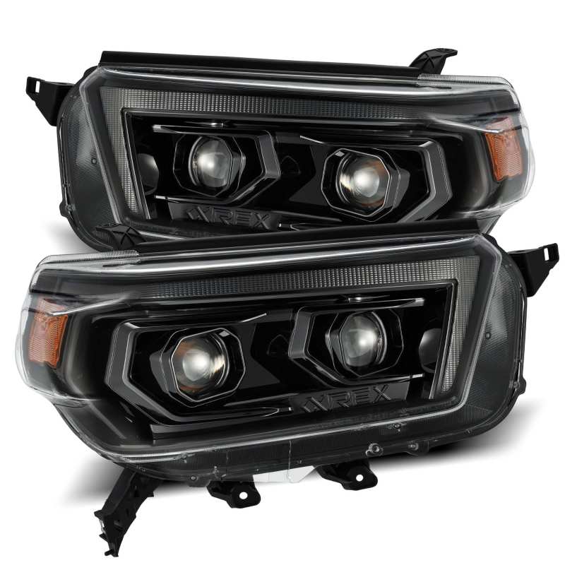 AlphaRex 10-13 Toyota 4Runner LUXX LED Proj Headlights Plank Style Alpha Black w/Seq Signal/DRL 880756 *Discontinued