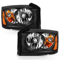 ANZO 2005-2006 Dodge Dakota Crystal Headlight All Black Amber 111454